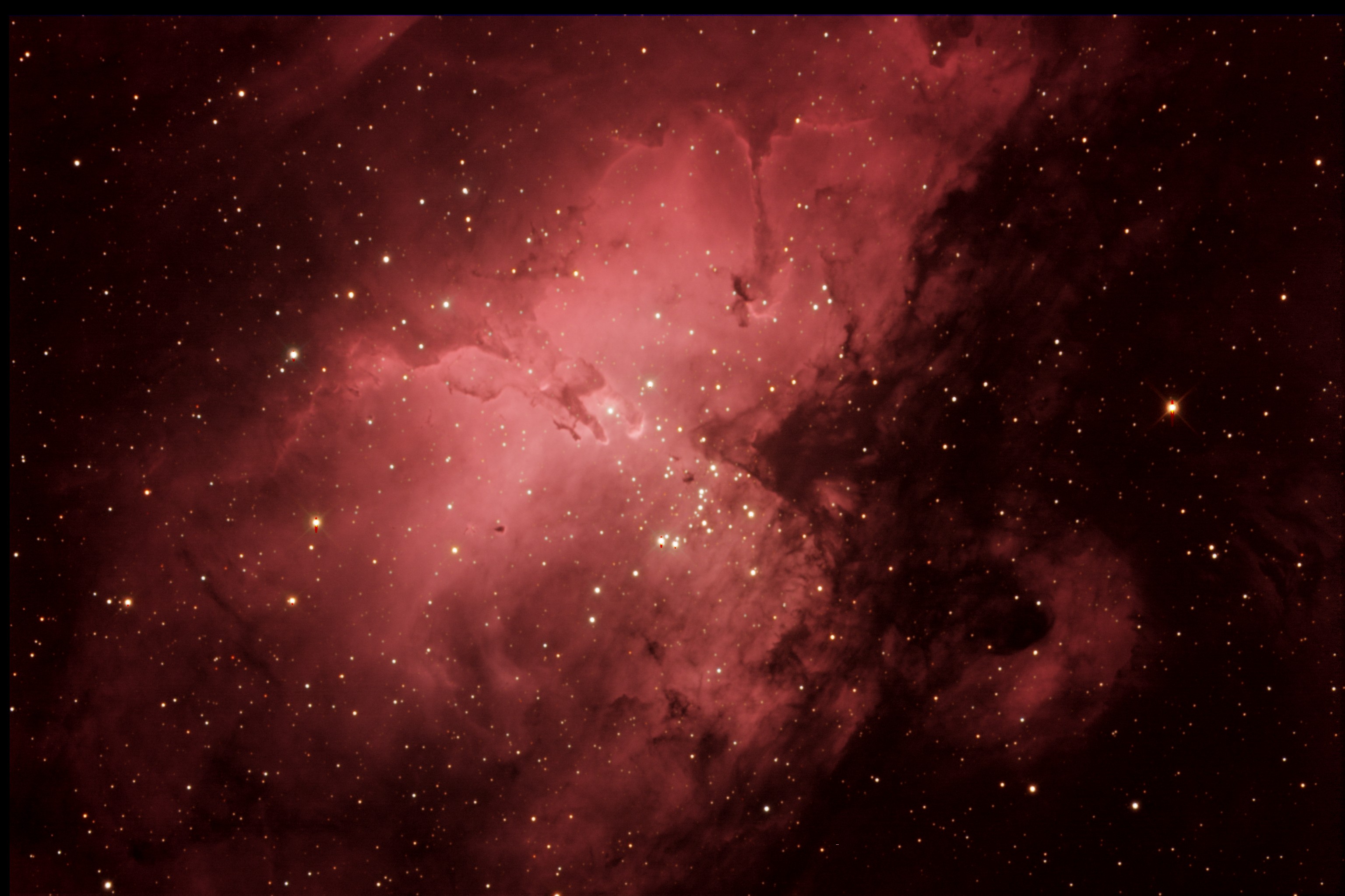 Pillars of Creation in colour.